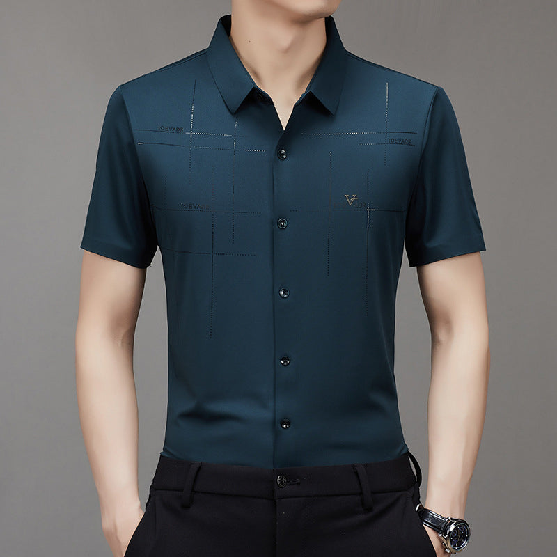 Men’s Ice Silk Business Seamless Shirt