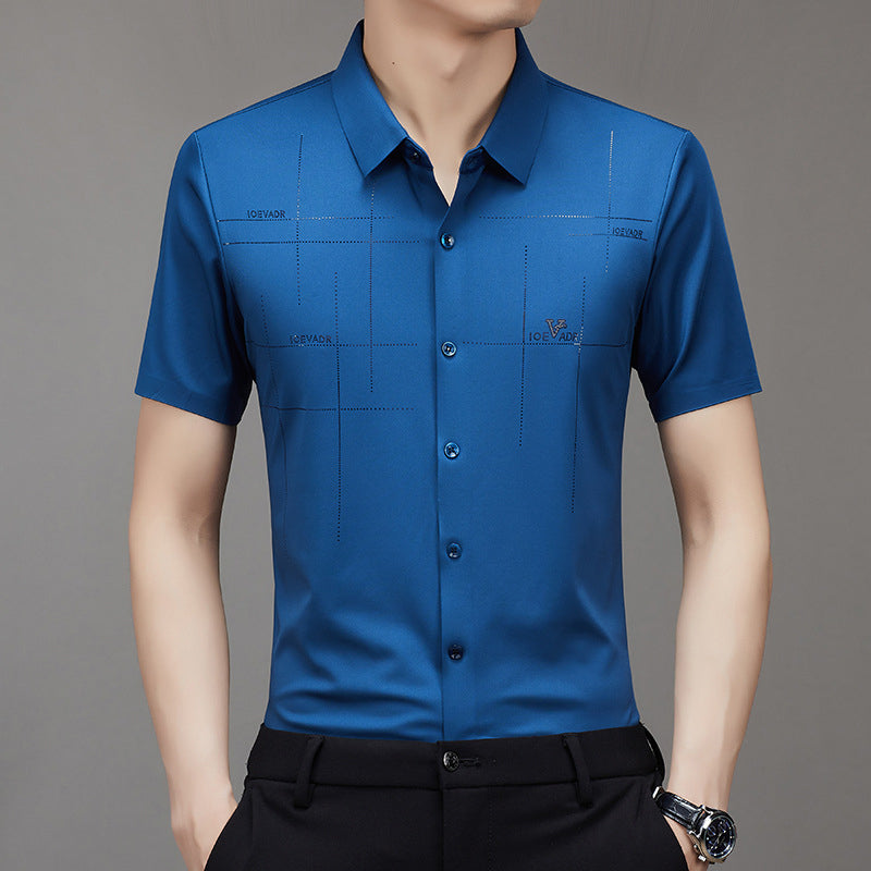 Men’s Ice Silk Business Seamless Shirt