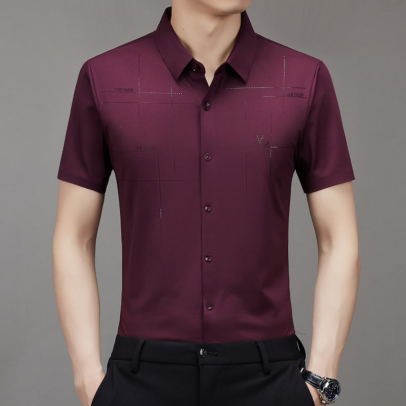 Men’s Ice Silk Business Seamless Shirt