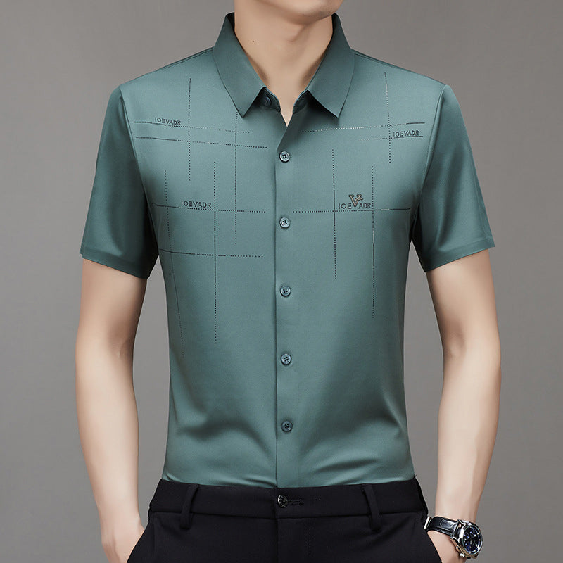 Men’s Ice Silk Business Seamless Shirt