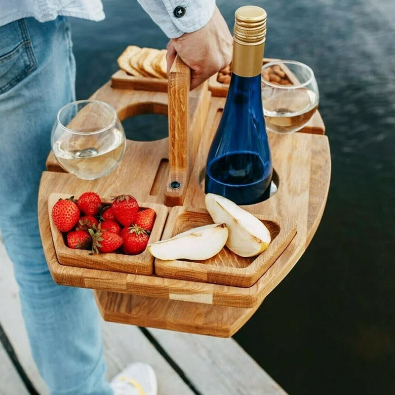 Bärbart trä picknick vinbord