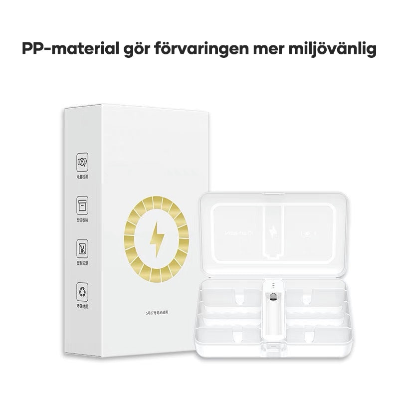 Bärbar batteriförvaringsbox