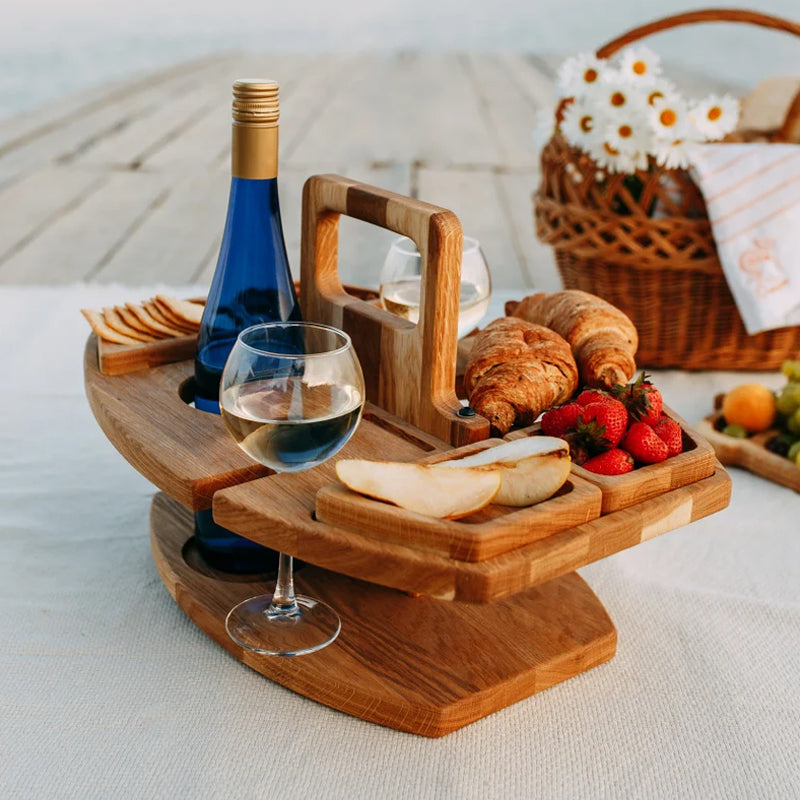 Bärbart trä picknick vinbord