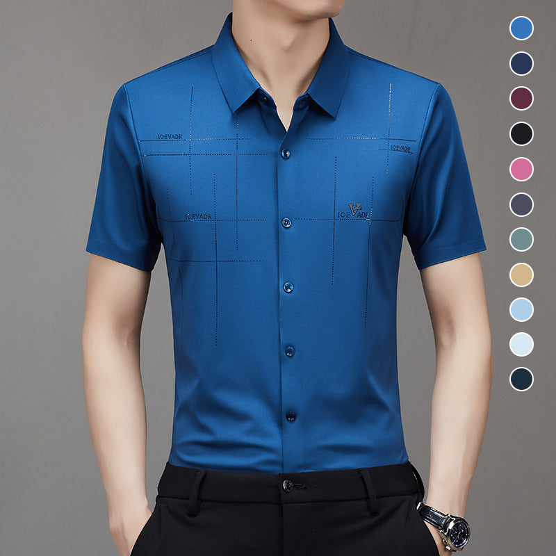 Men’s Ice Silk Business Seamless Shirt