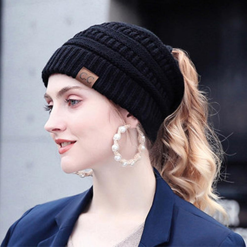 Soft Knit Ponytail Beanie Hat - mygeniusgift