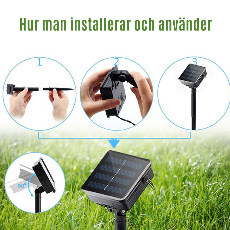 Solcellsdriven klätterväxt lampa