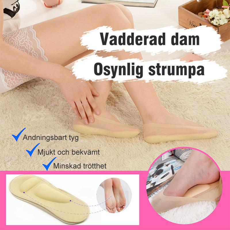 3D fotmassage vadderade dam osynliga strumpor