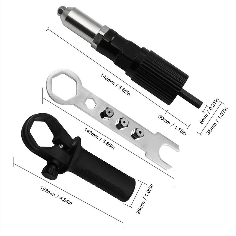 Professionell nitpistolset 🛠Med 4 st olika munstycksskruvar