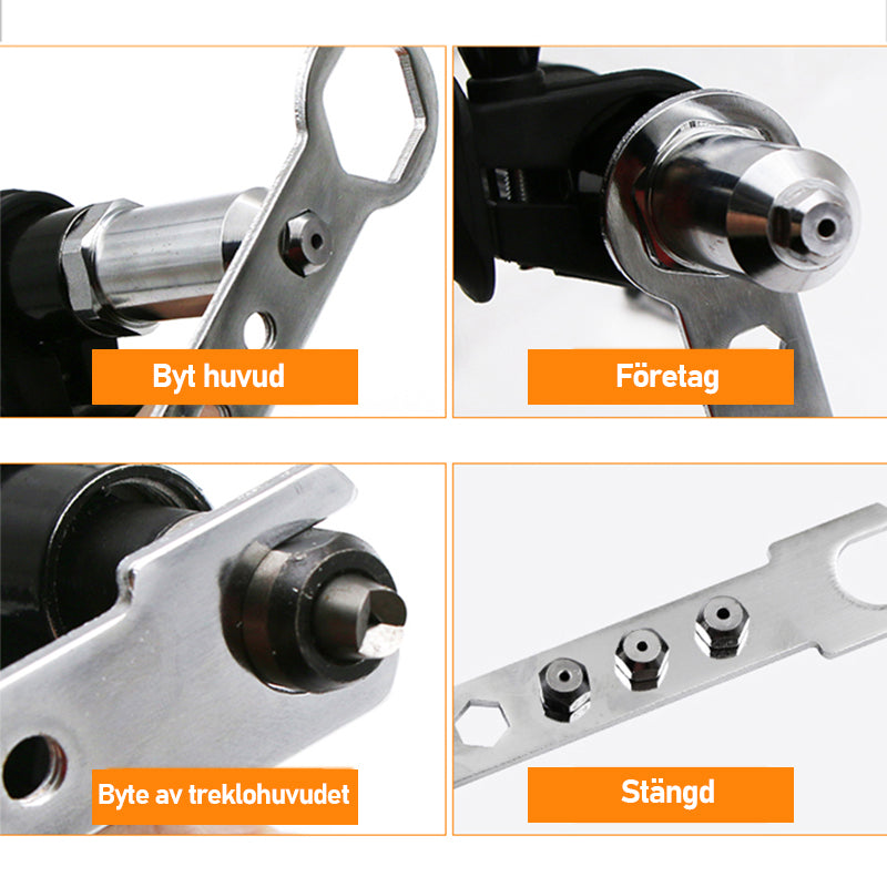 Professionell nitpistolset 🛠Med 4 st olika munstycksskruvar