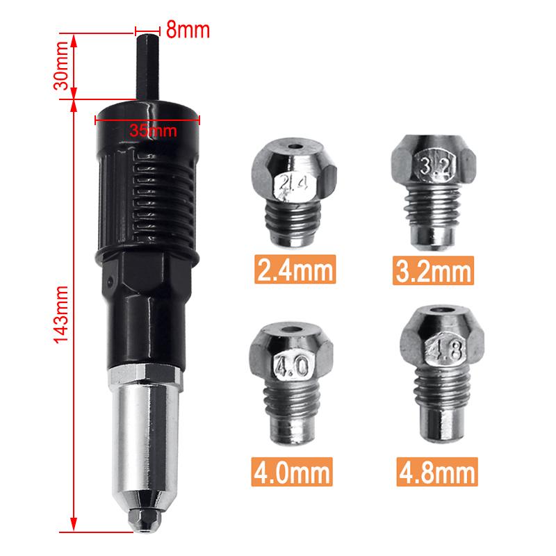 Professionell nitpistolset 🛠Med 4 st olika munstycksskruvar