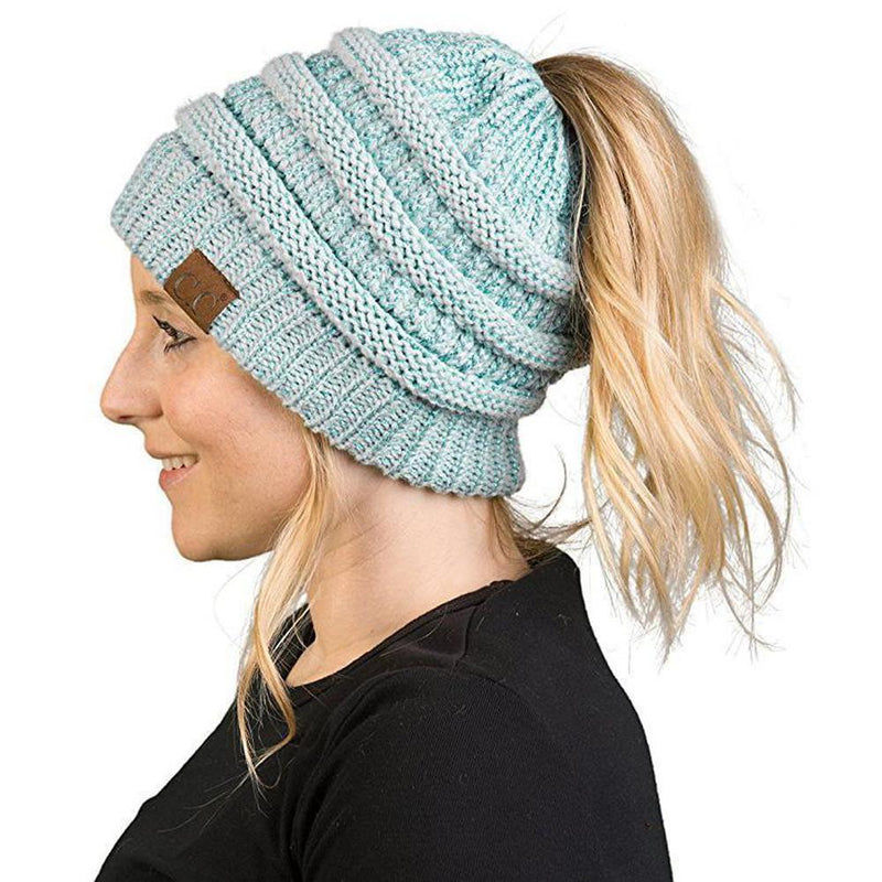 Soft Knit Ponytail Beanie Hat - mygeniusgift