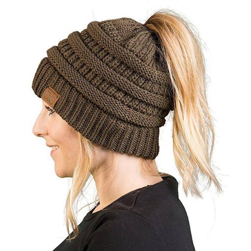 Soft Knit Ponytail Beanie Hat - mygeniusgift